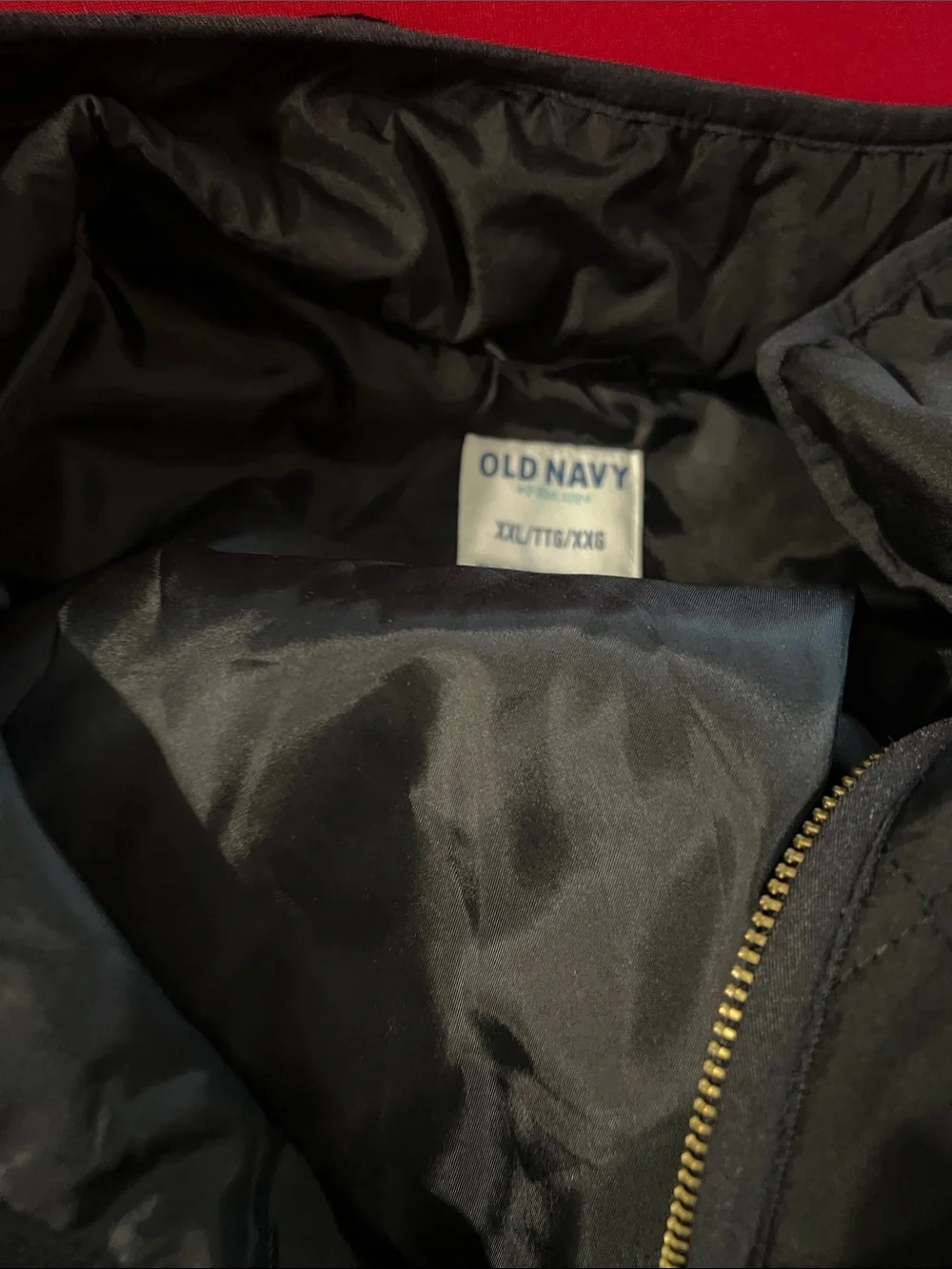 Old Navy Black Puffer Jacket with Gold-Tone Zipper